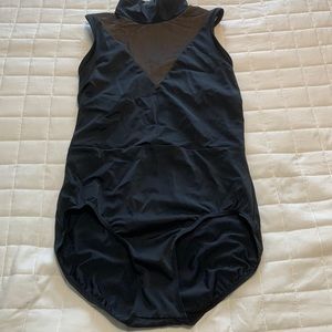 Black Mesh Tank Top Leotard